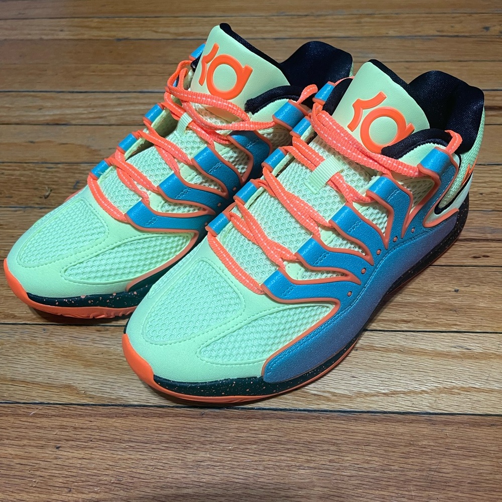 Vibrant Athletic Sneakers with Orange Accents